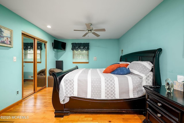 2 Darien Cir, Howell, NJ 07731 - bedroom featuring light wood-type flooring, a closet, and ceiling fan