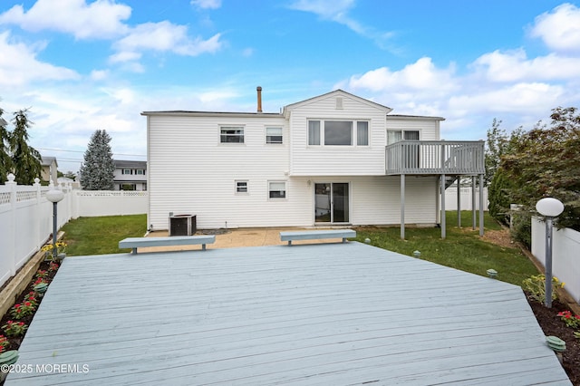 3 Dublin Ln, Hazlet, NJ 07730 - back of property featuring a fenced backyard and a deck