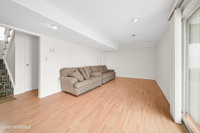 3 Dublin Ln, Hazlet, NJ 07730 - living area with stairway and light wood-style flooring