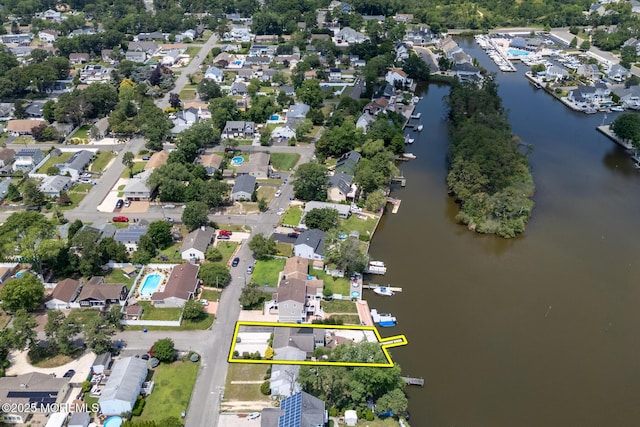 52 Kettle Creek Dr, Brick, NJ 08723 - aerial view of property and surrounding area with property boundaries highlighted and nearby suburban area