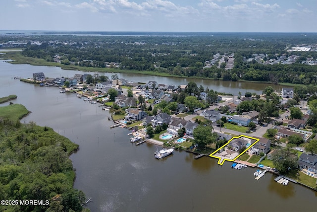 52 Kettle Creek Dr, Brick, NJ 08723 - view of property location featuring a nearby body of water and property boundaries highlighted