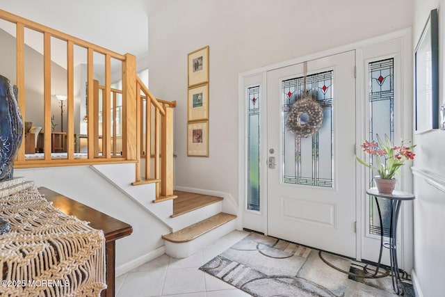 58 Old Bridge Dr, Howell, NJ 07731 - foyer entrance featuring stairway and tile patterned flooring