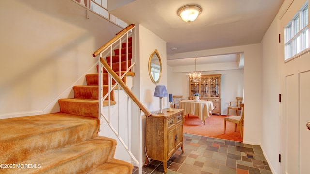 20 Kenwood Ln, Old Bridge, NJ 08857 - foyer entrance with stairway and a chandelier