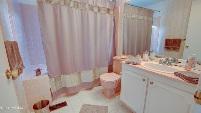 20 Kenwood Ln, Old Bridge, NJ 08857 - bathroom featuring vanity, tile patterned flooring, and shower / tub combo