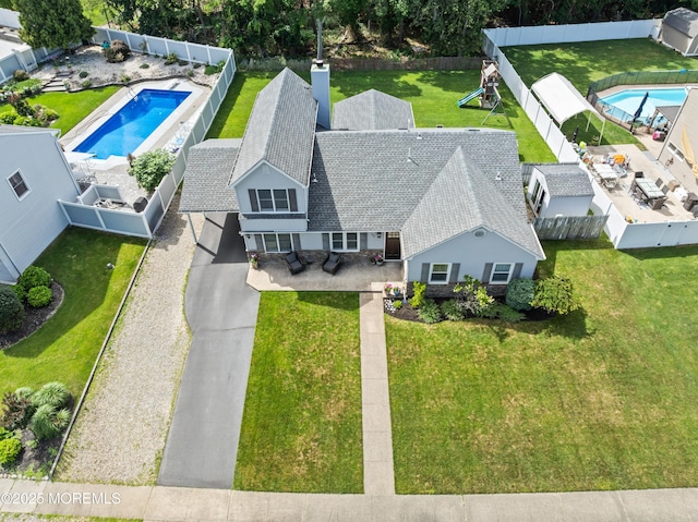 102 Oak Glen Rd, Toms River, NJ 08753 - view from above of property with a pool