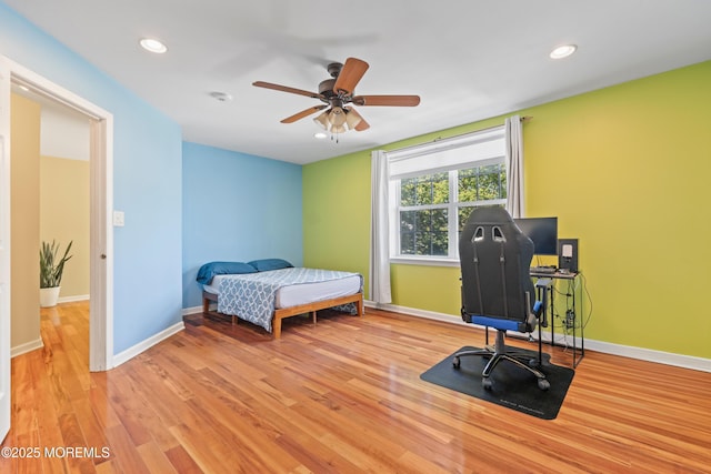 7 Warbler Rd, Marlboro, NJ 07746 - bedroom with recessed lighting, wood finished floors, and a ceiling fan
