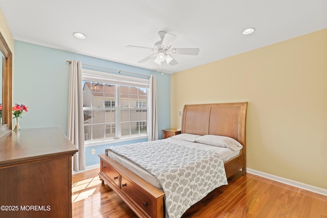 7 Warbler Rd, Marlboro, NJ 07746 - bedroom with light wood-style floors, recessed lighting, and a ceiling fan