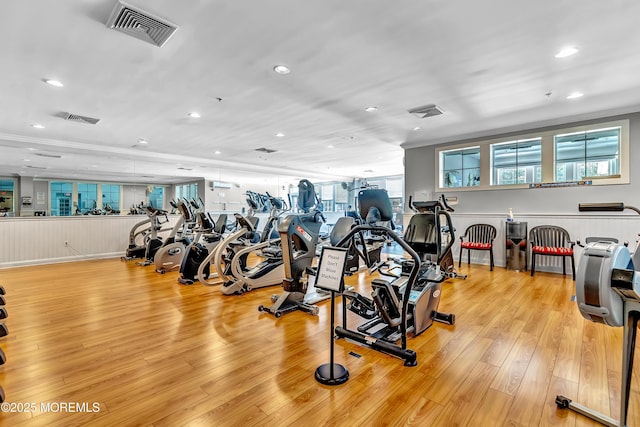 43 Westport Dr, Barnegat, NJ 08005 - exercise room with recessed lighting and light wood-style flooring