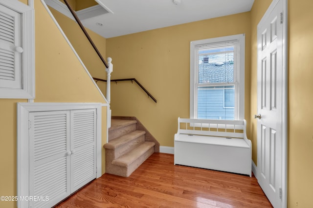833 Lincoln St, Red Bank, NJ 07701 - stairway featuring wood finished floors