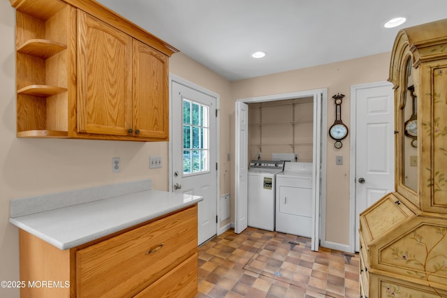 833 Lincoln St, Red Bank, NJ 07701 - washroom featuring washer and clothes dryer and recessed lighting