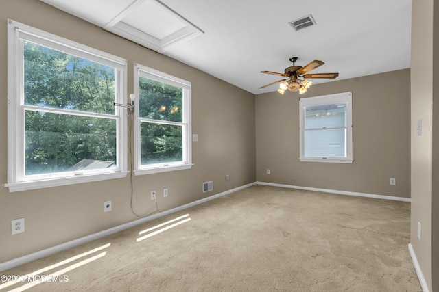 833 Lincoln St, Red Bank, NJ 07701 - empty room with attic access, carpet floors, and ceiling fan