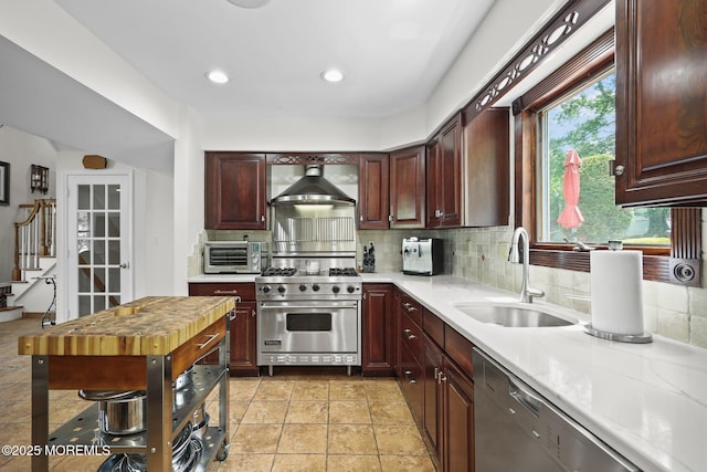 3 Sudbury Rd, Morganville, NJ 07751 - kitchen featuring wall chimney exhaust hood, appliances with stainless steel finishes, light countertops, tasteful backsplash, and recessed lighting