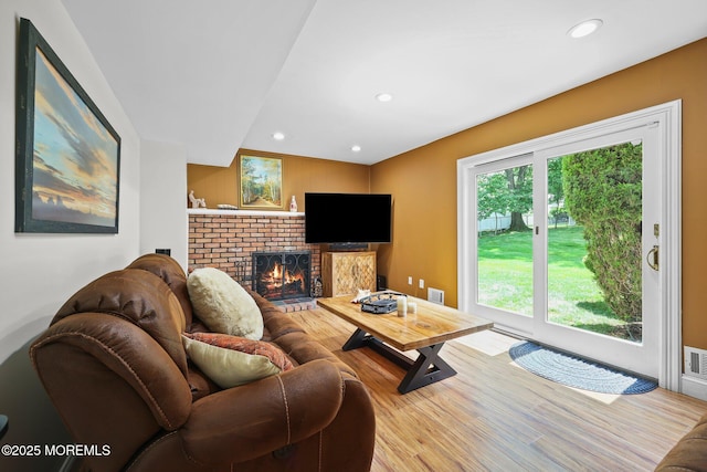 3 Sudbury Rd, Morganville, NJ 07751 - living area with wood finished floors, a fireplace, and recessed lighting
