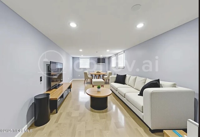 405 Orange Ave, Union Beach, NJ 07735 - living room featuring recessed lighting and light wood-style flooring