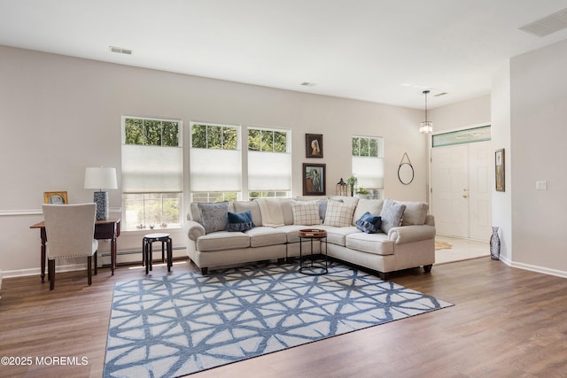 1 Silverspring Dr, Lakewood, NJ 08701 - living room with wood finished floors and baseboard heating
