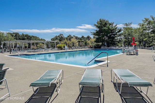 1 Silverspring Dr, Lakewood, NJ 08701 - community pool featuring a patio area, a pergola, and view of scattered trees