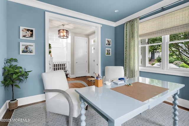 29 Allen St, Rumson, NJ 07760 - home office with a chandelier and wood finished floors