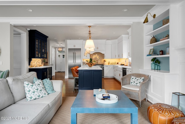 29 Allen St, Rumson, NJ 07760 - living room featuring wood finished floors and recessed lighting