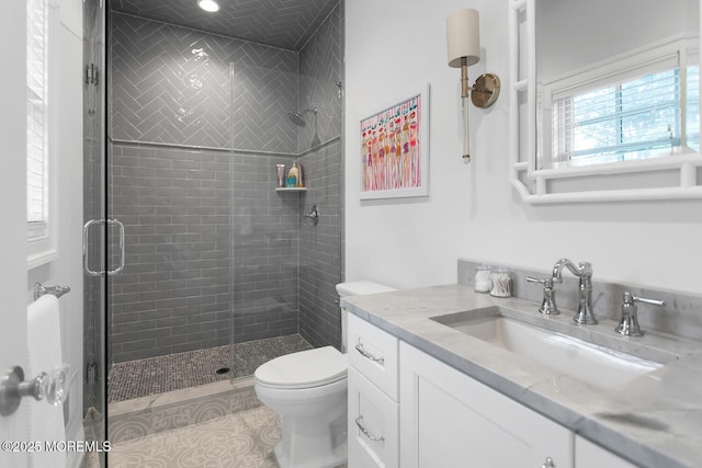 29 Allen St, Rumson, NJ 07760 - full bath with vanity, a shower stall, and tile patterned flooring