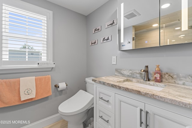 623 Forecastle Ave, Beachwood, NJ 08722 - bathroom featuring vanity, recessed lighting, and a shower