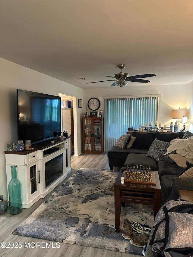 29 Keats Rd, Brick, NJ 08723 - living room featuring a ceiling fan and wood finished floors
