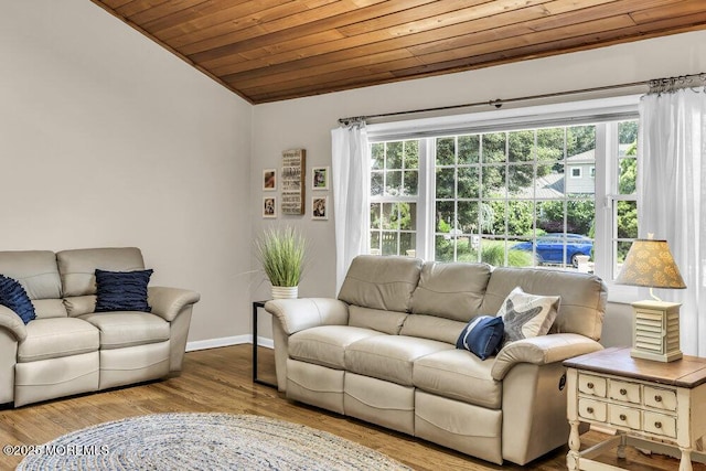 208 Chatham Ln, Point Pleasant, NJ 08742 - living room featuring wood ceiling, lofted ceiling, and wood finished floors