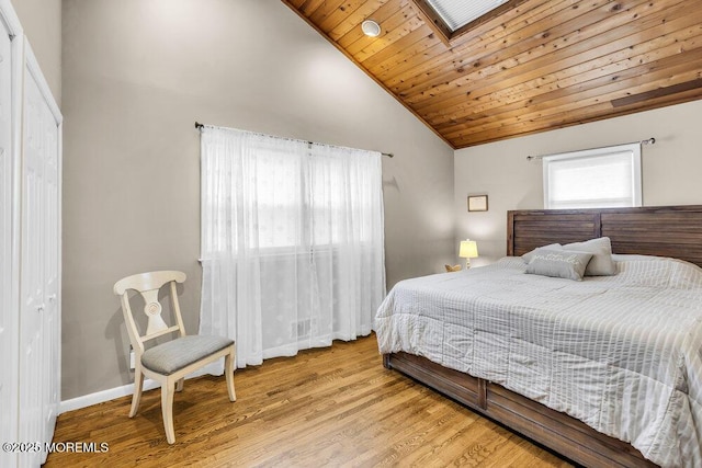208 Chatham Ln, Point Pleasant, NJ 08742 - bedroom featuring wood ceiling, wood finished floors, and high vaulted ceiling