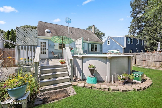 505 Moore Rd, Neptune Township, NJ 07753 - rear view of property with a wooden deck and a shingled roof