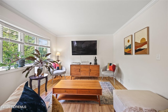 505 Moore Rd, Neptune Township, NJ 07753 - living room featuring crown molding and wood finished floors