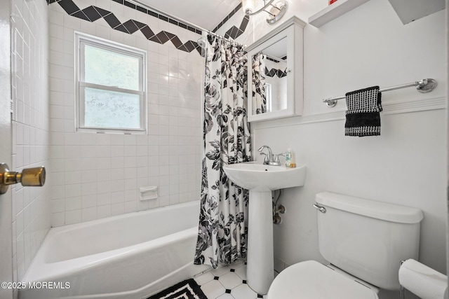 505 Moore Rd, Neptune Township, NJ 07753 - bathroom featuring toilet and shower / tub combo with curtain