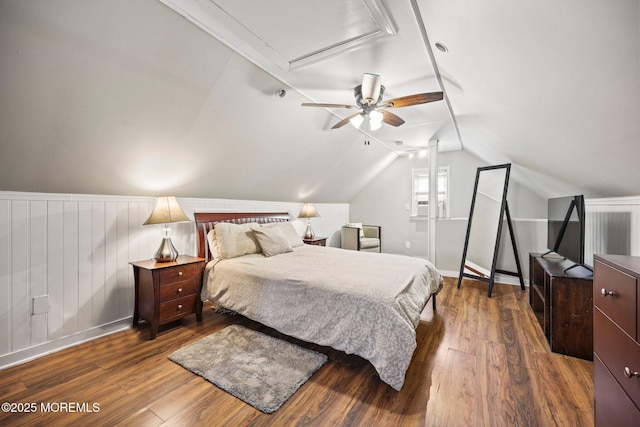 505 Moore Rd, Neptune Township, NJ 07753 - bedroom with dark wood-style flooring and vaulted ceiling
