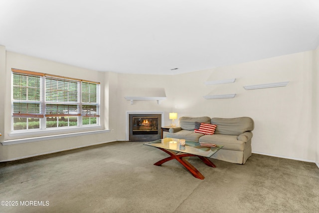117 Lexington Ct, Holmdel, NJ 07733 - living area featuring carpet flooring and a glass covered fireplace
