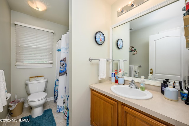 235 Leesville Rd, Jackson, NJ 08527 - bathroom with tile patterned floors, vanity, and curtained shower