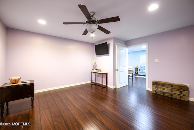 235 Leesville Rd, Jackson, NJ 08527 - spare room with dark wood finished floors, ceiling fan, and recessed lighting