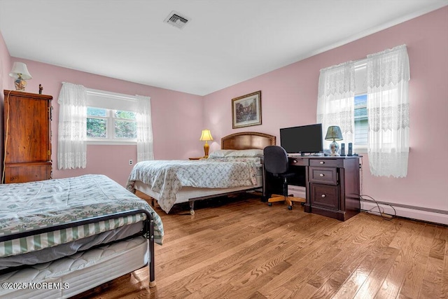 119 Barbados Dr S, Toms River, NJ 08757 - bedroom with light wood-style floors, a baseboard heating unit, and an office area