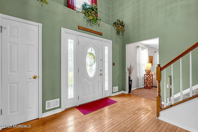 7 Crest Rd, Jackson, NJ 08527 - entryway featuring hardwood / wood-style floors, stairs, and a high ceiling