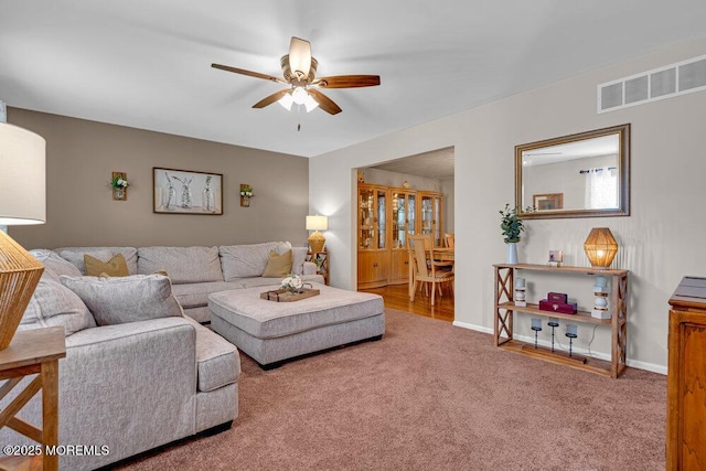 7 Crest Rd, Jackson, NJ 08527 - living room featuring ceiling fan and carpet flooring