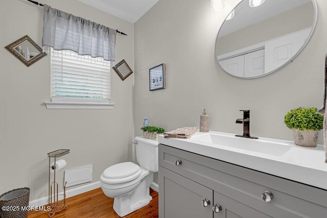7 Crest Rd, Jackson, NJ 08527 - half bathroom featuring vanity and wood finished floors