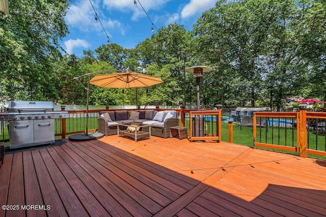 7 Crest Rd, Jackson, NJ 08527 - deck featuring outdoor lounge area, grilling area, a yard, and view of scattered trees