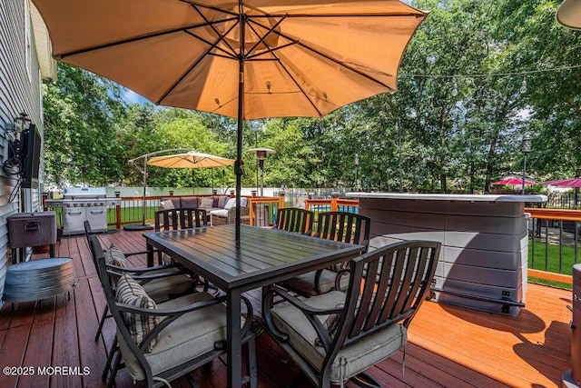 7 Crest Rd, Jackson, NJ 08527 - deck with outdoor dining area and view of scattered trees