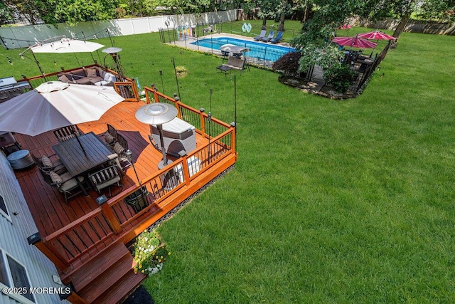 7 Crest Rd, Jackson, NJ 08527 - view of yard with a wooden deck and outdoor dining space