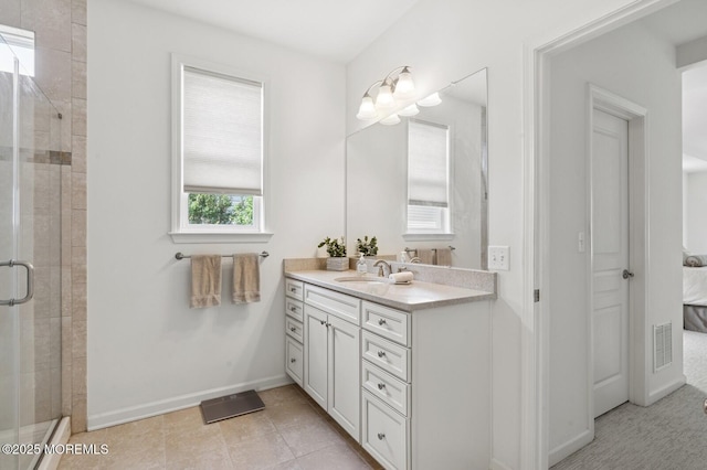 6 Day Star Rd, Manalapan, NJ 07726 - bathroom featuring vanity, a shower stall, and connected bathroom
