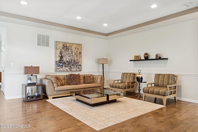 6 Day Star Rd, Manalapan, NJ 07726 - living area featuring wood finished floors and recessed lighting