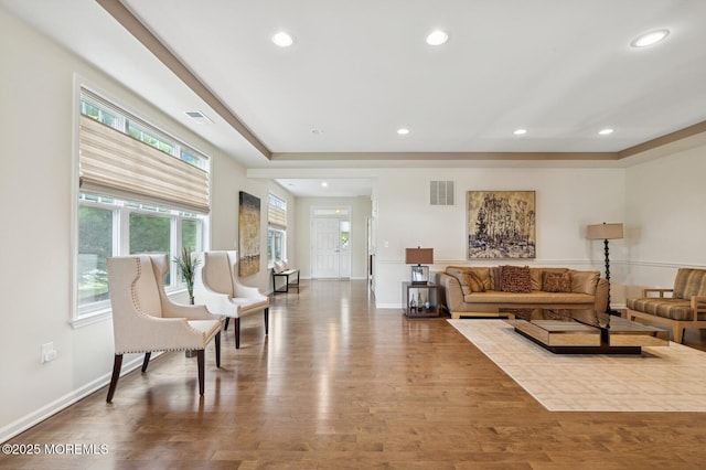 6 Day Star Rd, Manalapan, NJ 07726 - living area with healthy amount of natural light, recessed lighting, and wood finished floors