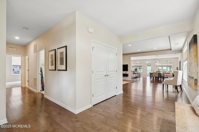 6 Day Star Rd, Manalapan, NJ 07726 - corridor with wood finished floors and recessed lighting