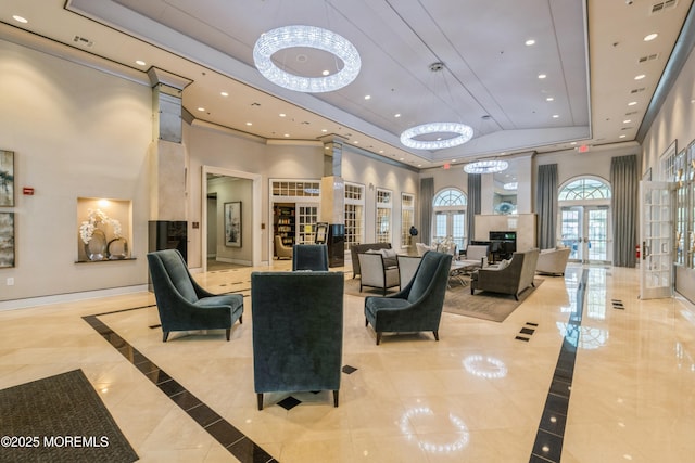 6 Day Star Rd, Manalapan, NJ 07726 - common area with a towering ceiling and recessed lighting