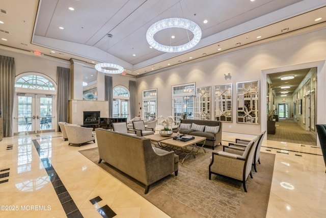 6 Day Star Rd, Manalapan, NJ 07726 - common area featuring high vaulted ceiling and recessed lighting