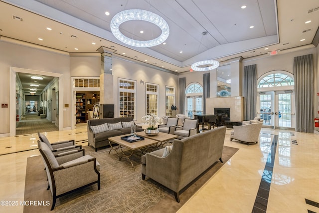 6 Day Star Rd, Manalapan, NJ 07726 - community lobby featuring a high ceiling and recessed lighting