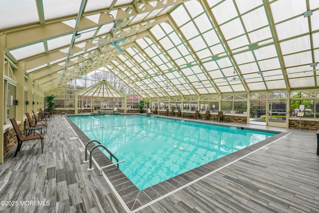 6 Day Star Rd, Manalapan, NJ 07726 - indoor pool featuring a deck