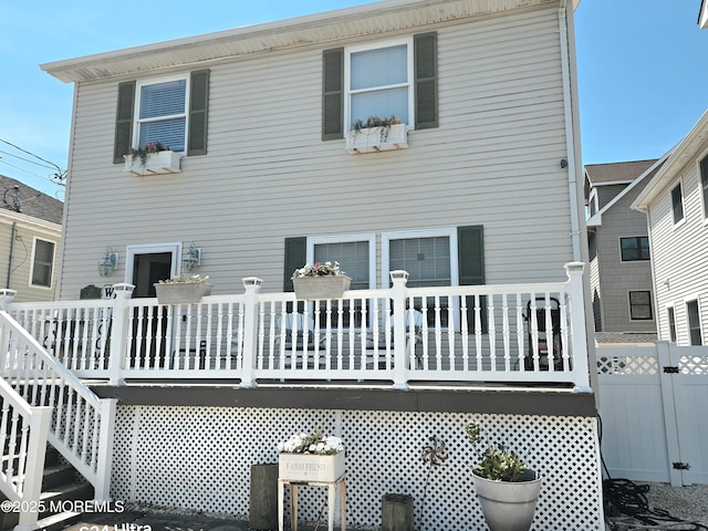 45 Fielder Ave, Seaside Heights, NJ 08751 - back of property with a deck and stairs